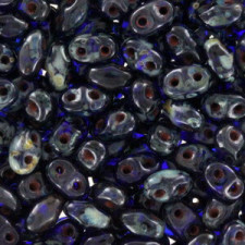 Matubo MiniDuo Perlen 4x2.5mm Cobalt - picasso